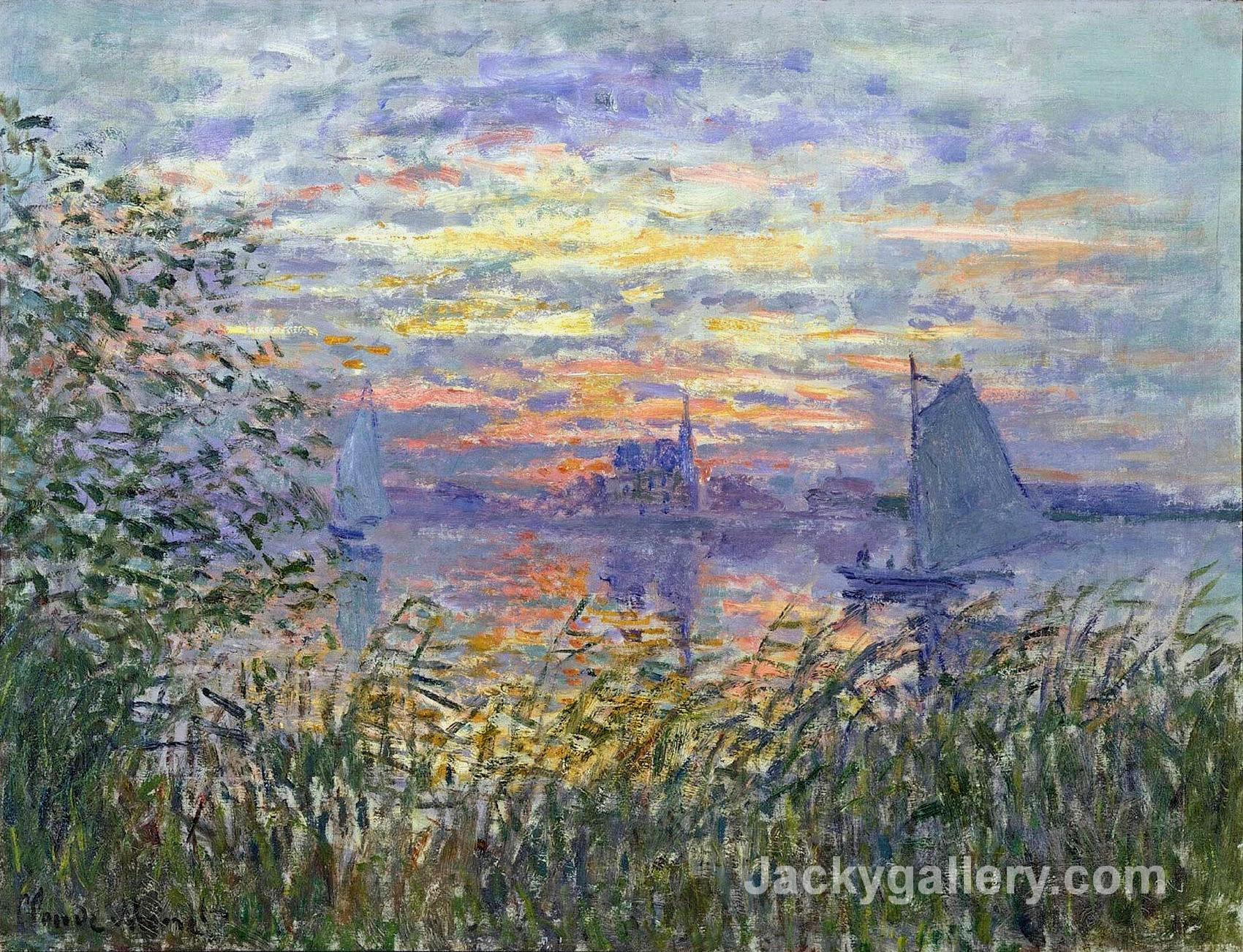Sunset on the Siene by Claude Monet paintings reproduction
